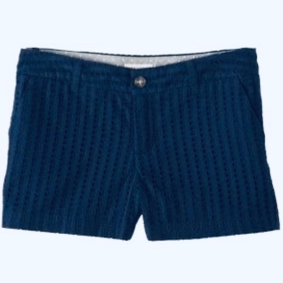 Navy Blue Eyelet Shorts Size 4 - Picture 1 of 13